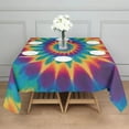 thumbnail image 3 of Colorful Tie Dye Mandala Pattern Square Tablecloth,Waterproof Square Table Cover,Wipeable Spillproof Washable Table Cover for Home Kitchen Party Decor 42"X42"(107x107cm), 3 of 6