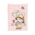 thumbnail image 7 of DouZhe Ultra-Soft Micro Fleece Lightweight Flannel Bed Blanket, Cartoon Cat Little Girl Print Cozy Warm Throw Blankets, 80"x60", 7 of 7