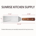 thumbnail image 6 of Sunrise 8" x 3" Stainless Steel Turner Spatula with Wood Handle (Flexible Blade) for Griddle, Hibachi, Teriyaki & BBQ Grill Cooking, 6 of 7