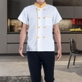 thumbnail image 3 of Fusipu Chef Top Contrast Color Stand Collar Catering Easy to Wash Chef Shirt Work Clothing, 3 of 8