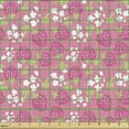 thumbnail image 2 of Ambesonne Strawberries Fabric by the Yard Upholstery, Fruity Berries Flowers, 3 Yards, Pink Multicolor, 2 of 5