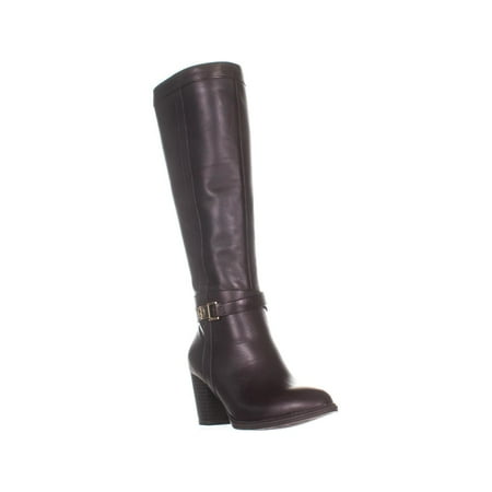 - Womens GB35 Rozario Knee High Block Heel Boots, Chocolate