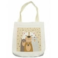 thumbnail image 1 of Bear Tote Bag, Family Portrait of Wild Animals Memory Childhood Daughter Son Mom and Dad Print, Cloth Linen Reusable Bag for Shopping Books Beach and More, 16.5" X 14", Cream, by Ambesonne, 1 of 2
