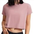 thumbnail image 2 of Camiseta Deportiva de Corta para Mujer, Holgada, Corta, Informal, para Gimnasio Rosa XS, 2 of 10