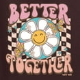 thumbnail image 6 of Wild Bobby Retro Better Together Daisy Smiley Face Checkered Background Vintage Women Tri-Blend Racerback Tank Top, Brown, Small, 6 of 6