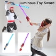 thumbnail image 4 of Stellar Dual-Blade Telescopic Light-Up Spark Sword With Sound, 6 Light Modes, Blue (1Pc), Includes Charging Cable, 4 of 4