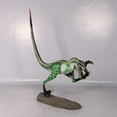 thumbnail image 2 of Green Ferocious Velociraptor Dinosaur Life Size Statue, 2 of 10