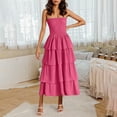 thumbnail image 2 of Drses‌‌ ‌‌‌‌‌‌‌‌‌‌‌‌‌‌‌‌‌‌‌‌‌‌‌‌‌‌‌‌‌‌‌‌‌‌‌‌‌‌‌‌‌‌‌‌‌‌‌‌‌‌‌‌‌‌‌‌‌‌‌‌‌‌‌‌‌‌‌‌‌‌‌‌‌‌‌‌‌ ‌Women's Strapless Boho Maxi Dress - Solid Color Tube Top Layered Beach Sundress with Ruffle Detail‌, 2 of 7