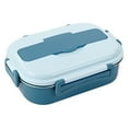 thumbnail image 1 of pitrice Boîte à Lunch Récipient Alimentaire 3 Compartiments Boîte à Lunch Travail Pique-Nique Accessoires de Cuisine Collation Stockage Étanche Micro-Ondable Bleu Clair/3 Compartiments, 1 of 8