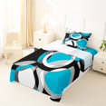thumbnail image 3 of Castle Fairy Abstract Overlap Circle Twin Sheets 3pcs,Minimalist Ring Frame Bedding,Turquoise Gray Black White,1 Flat Sheet, 1 Fitted Sheet and 1 Pillowcase, 3 of 7