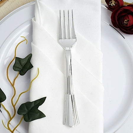 Flower Shop Grand Forks BalsaCircle 25 pcs 7-Inch Silver Disposable Plastic Party Forks Wedding Home Event Reception Catering Silverware Discounted Supplies ()