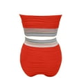 thumbnail image 4 of BOOMNY Womens Bandeau Bikini Sets 2 Peice Swimsuit For Women Graphic Swimwear Strapless High Waist Cozy Soft Bathing Suits, 4 of 5