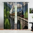 thumbnail image 2 of Vintage Train Black Out Curtains 2 Panels,Steam Engine Locomotive Curtains for Bedroom Living Room Decor,Steam Train Window Treatment Drapes with Grommet-52"W x 63"L (Pack of 2), 2 of 7