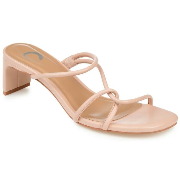 Journee Womens Rianne Open Square Toe Half Block Heel Sandals