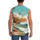 thumbnail image 4 of Fotbe Coastal Palm Beach Men's Camiseta sin Mangas Estampada para Hombres, Playera Casual para Gimnasio, Entrenamiento, Playa-X-Large, 4 of 7