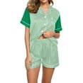 thumbnail image 1 of Besolor Pyjamas d'Été pour Femmes Vêtements de Nuit Décontractés à Manches Courtes Chemises Boutonnées avec Ensembles de Vêtements de Détente Pjs, 1 of 4