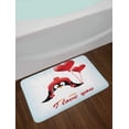 thumbnail image 2 of Valentines Bath Mat, Happy Birthday Balloons I Love You Lettering Cute Funny Penguin Image, Non-Slip Plush Mat Bathroom Kitchen Laundry Room Decor, 29.5 X 17.5 Inches, Red Black Baby Blue, Ambesonne, 2 of 2