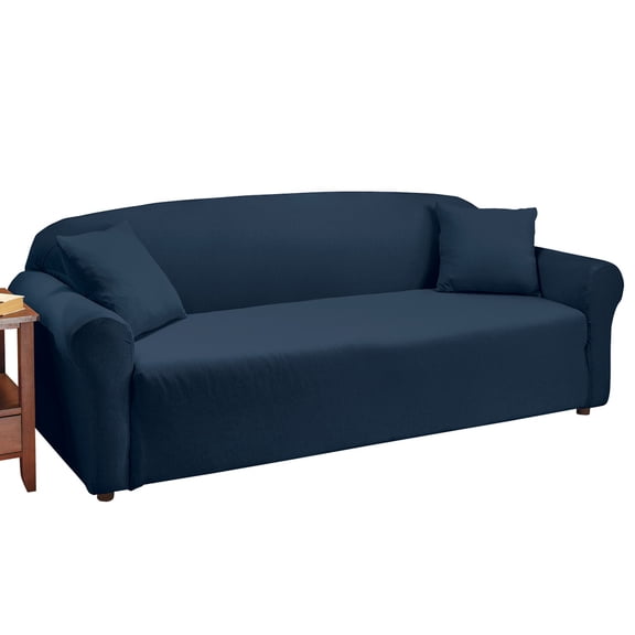 Collections Etc Jersey Stretch Slipcover Furniture Protector, Navy, Sofa