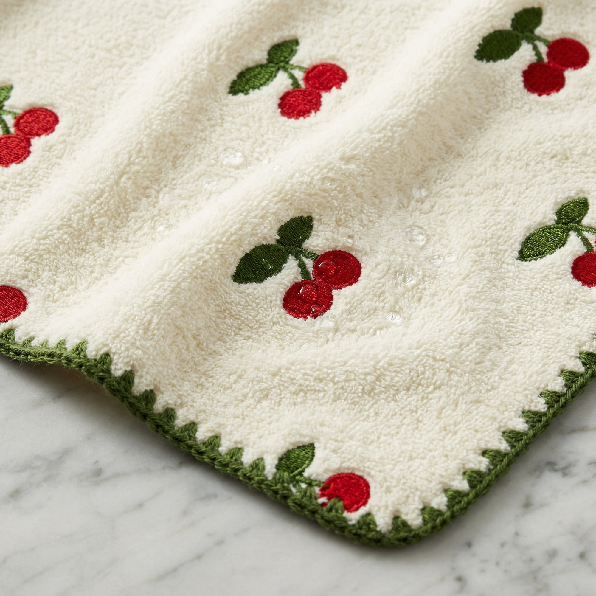 Unique Bargains Soft Coral Fleece Fruit Embroidery Bath Towel 2 Pack White 55"x28"