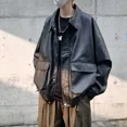 thumbnail image 4 of Chaqueta de cuero de Pu estilo callejero americano y europeo para hombre, ropa de motociclista a la moda, chaqueta de abrigo de cuero holgada para hombre, 4 of 5