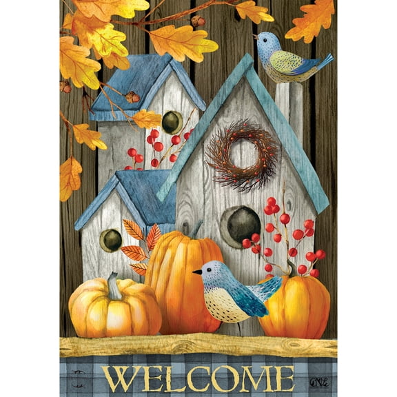 Briarwood Lane Garden Flag 12x18 For Outdoor Rustic Fall Birdhouse Welcome For Fall Garden Flag Flags For Outside