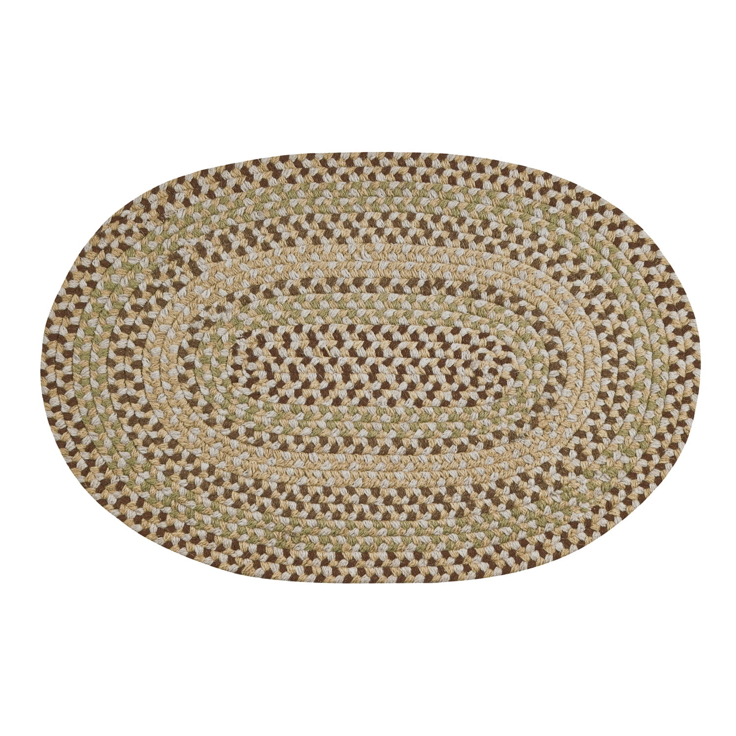 Better Trends Oval Braided Rug 20"x 30" 100% Wool Mat for Indoor Use, Area Rug for Bedroom Woodbridge Collection - (Gray)