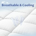 thumbnail image 2 of Full Mattress Pad Quilted Fitted Mattress Protector Cooling Pillow Top Mattress Cover Breathable Fluffy Soft Mattress Topper with 8-21" Deep Pocket,White, 2 of 7