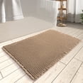 thumbnail image 1 of Alfombra de baño AMOAMI Waffle superabsorbente, antideslizante, 45 x 75 cm, color marrón, 1 of 7