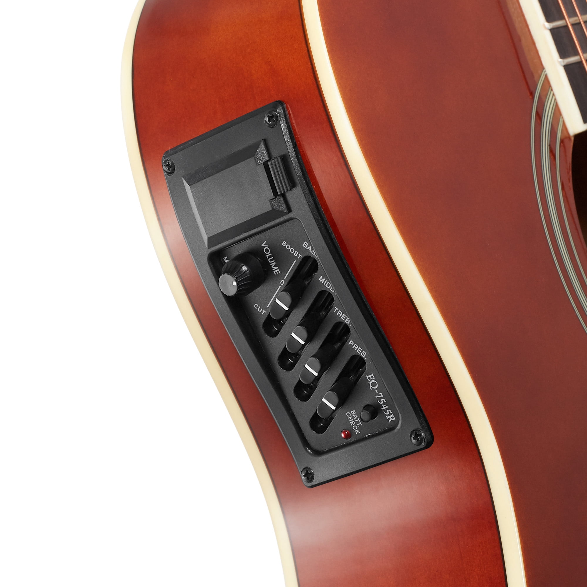 Jameson 41-Inch Full-Size Acoustic Electric Guitar with Thinline Cutaway Design, Brown