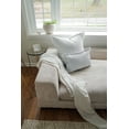 thumbnail image 2 of Light Grey Fringe Soft Linen Pillow 26x26 Down Insert, 2 of 12