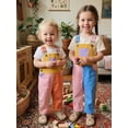 thumbnail image 5 of BemeyourBBs Kids Toddler Baby Boy Girl Denim Overalls Jumpsuit Contrast Color Sleeveless Square Neck Full Length Bib Overall Romper with Adjustable Shoulder Strap, 5 of 9