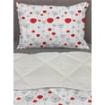 thumbnail image 3 of Poppy Flower Comforter & Sham Bedding Set, Tender Spring Blossoms with Curly Stems Rurals in Modern Design, 3 pcs Duvet Set Microfiber Filling Quilt, 5 Sizes, Scarlet Green Pale Grey, by Ambesonne, 3 of 4