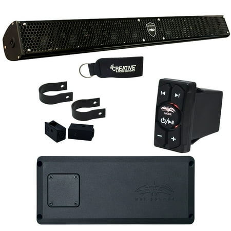 Wet Sounds STX-MICRO-4 Powersports Amp, Stealth-10-Core Soundbar & WW-BTVC Bluetooth Rocker Switch Receiver / Controller