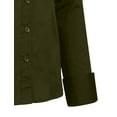 thumbnail image 5 of J. METHOD Women's Button Down Shirt Long Sleeve Roll Up Stretch Collar Office Work Formal Casual Basic Blouse Top NEWT04 Olive 3X, 5 of 5