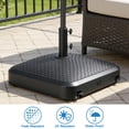 thumbnail image 5 of Abble 170 lbs Outdoor Cantilever Patio Umbrella Base Offset Umbrella Stand with Handle and Wheels for Garden Backyard Poolside in Black, 5 of 10