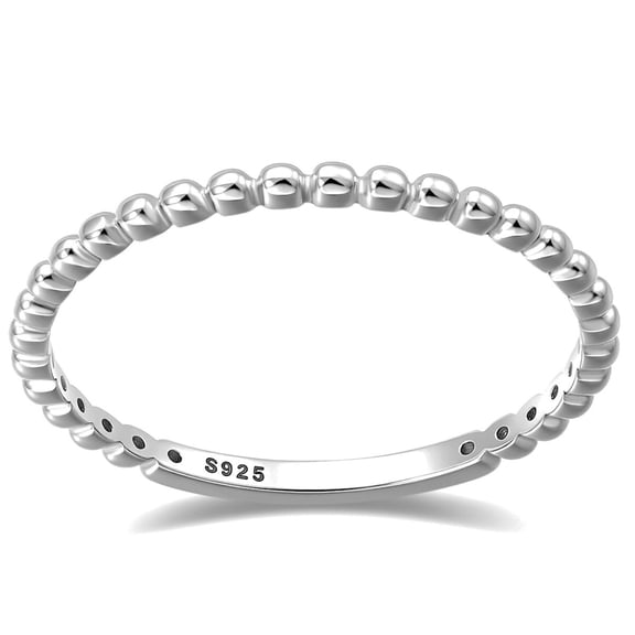 Everly Beaded Wedding Band for Women Sterling Silver Eternity Stacking Ring by Ginger Lyne