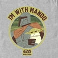 thumbnail image 2 of Men's Star Wars: The Mandalorian I'm with Mando Minimalist Badge Graphic Tee Athletic Heather X Large, 2 of 5
