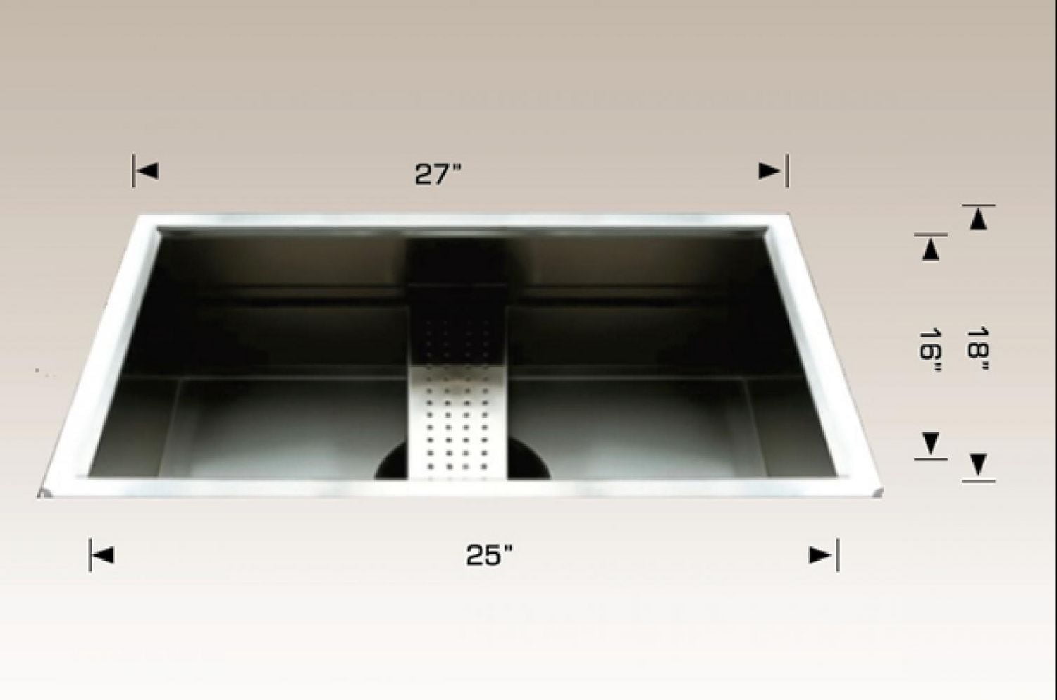 American Imaginations 27 pouces. W Évier à linge en acier inoxydable avec 1 bac et calibre 16AI-34398