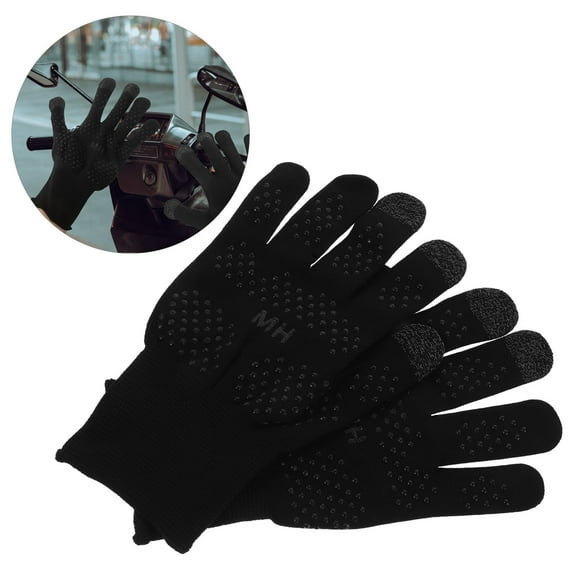 Hytrove Gloves Mens Black Anti Sweat Gloves for Ultraviolet Protection for Gamers 1 Pair