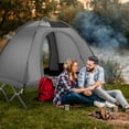 thumbnail image 4 of Gymax 2-Person Camping Cot Combo Off-Ground Travel Cot Tent w/Pop-up Tent Shelter, 4 of 10