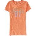 thumbnail image 1 of Camiseta adornada Aeropostale Aero-NYC 87 para mujer naranja mediana, 1 of 1
