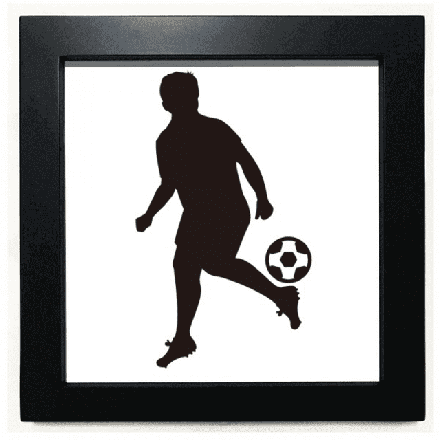 Football soccer Sports Outline Black Square Frame Picture Wall Tabletop