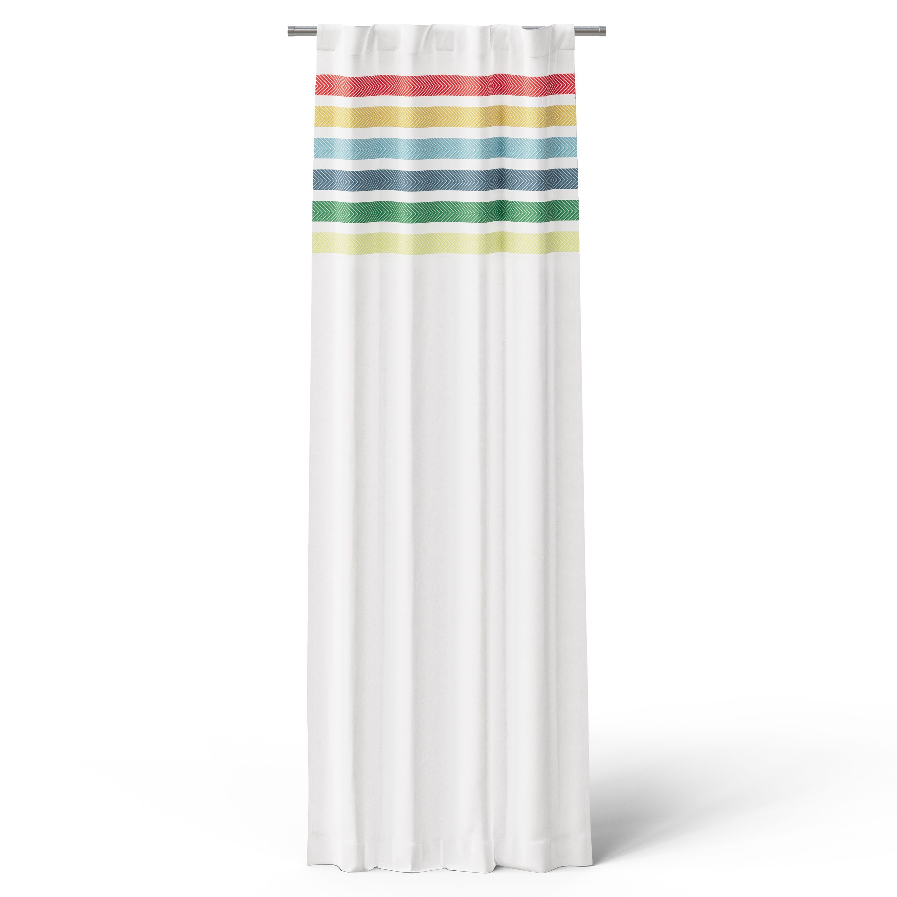 Mainstays Kids Meadow Print Light Filtering Tie Top Single Curtain