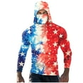 thumbnail image 2 of YOIAVAIOY Men's Sun Protection Hoodie with Mask UPF 50 Uv Long Sleeve Shirt USA Flag American Pride Sun Shirt Gym Rash Guard Multicolor XXL, 2 of 5