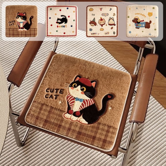 Yhmxh Square Non-Slip Dining Chair Cushion, Plush Sponge Soft Opposed Slide Seat Cushion Seat Cushion Buttocks Cushion for Dining Room Dining Hall Kitchen Car Seat 15.75 x 15.75 in