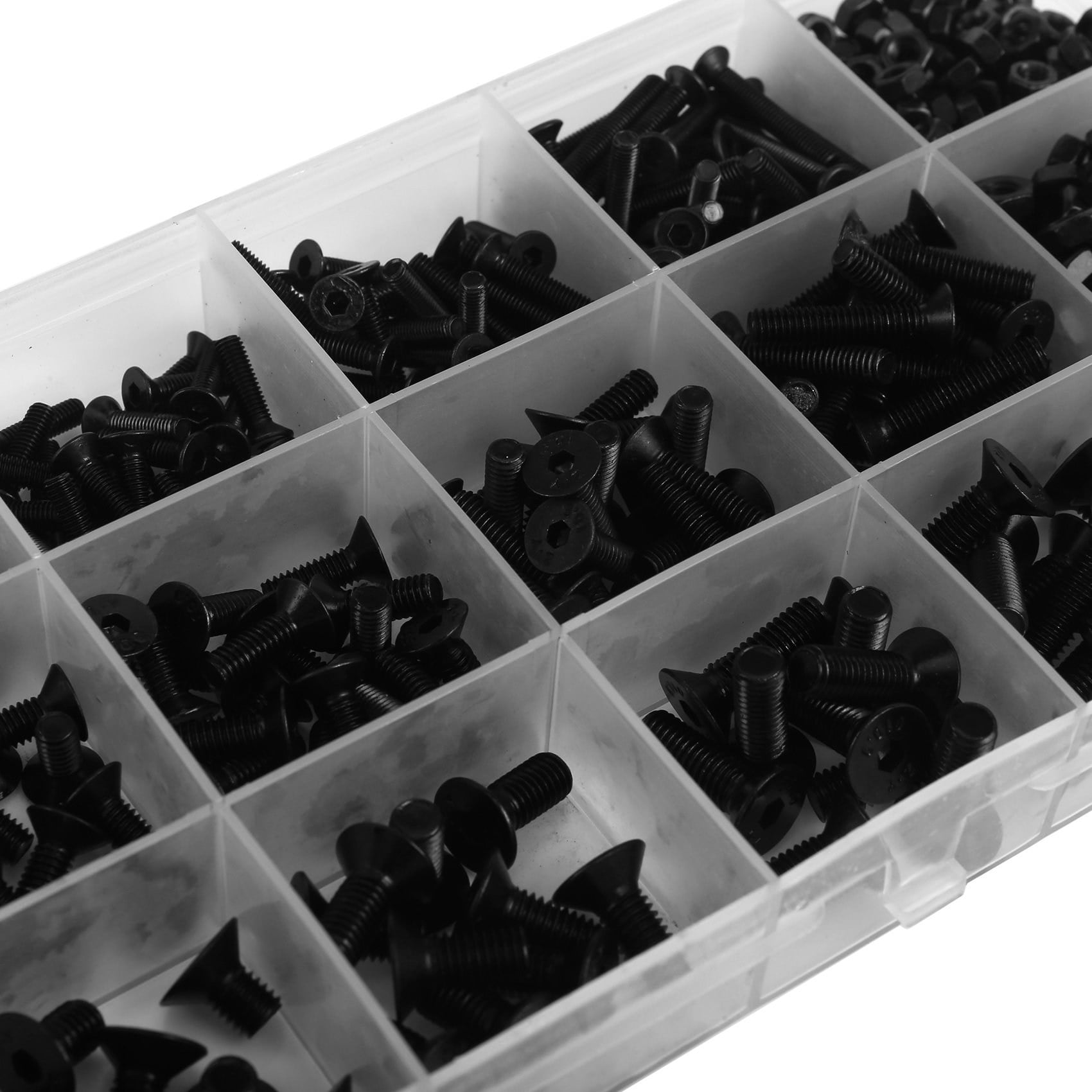 920Pcs M3 M5 Alloy Steel Countersunk Flat Hex Socket Cap Screws Nuts Set Assortment Kit