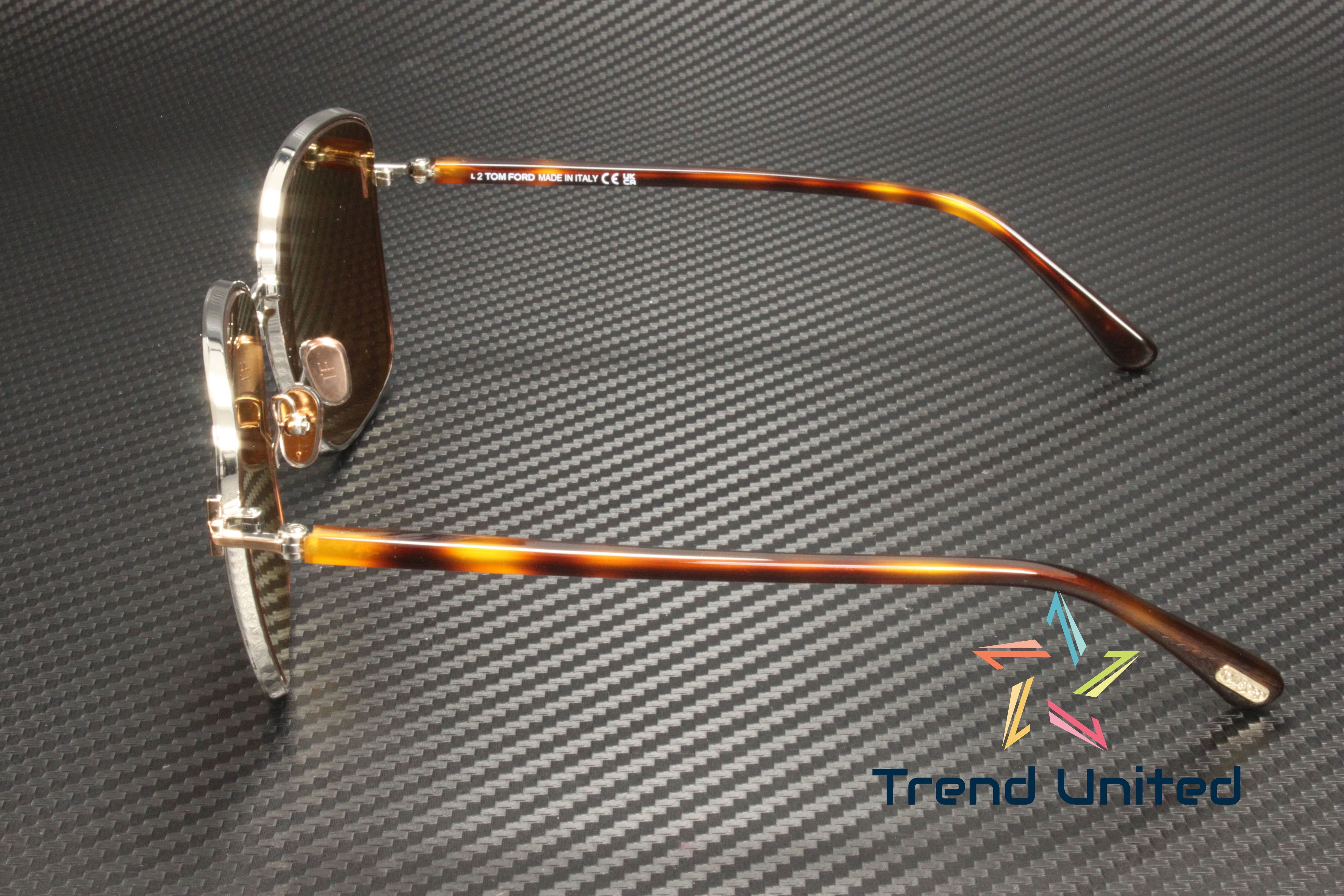 NEW TOM FORD TF1029 12G SUNGLASSES GREY BROWN WOMEN EYEWEAR TOM FORD FT1029 12G Tom Ford Sunglasses FT 1029 Fern 28D Shiny Rose Gold, Black  main image 3