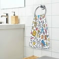 thumbnail image 3 of Yayeee 2 Pack Hand Towels for Bathroom 100% Cotton 16" x 28" Kitchen Towel, Doodle Pattern, 3 of 7