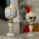 thumbnail image 5 of Portavelas Calavera Candelabro Accesorios de Halloween Artesanías de resina Mini cabeza de calavera para el hogar Blanco, 5 of 5