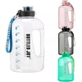 thumbnail image 1 of Botella de agua deportiva (50 oz/85 oz/1 galón) de plástico grande al aire libre tanque de agua camping portátil viaje beber botella de agua de plástico (1 galón/4,1 l, transparente), 1 of 8